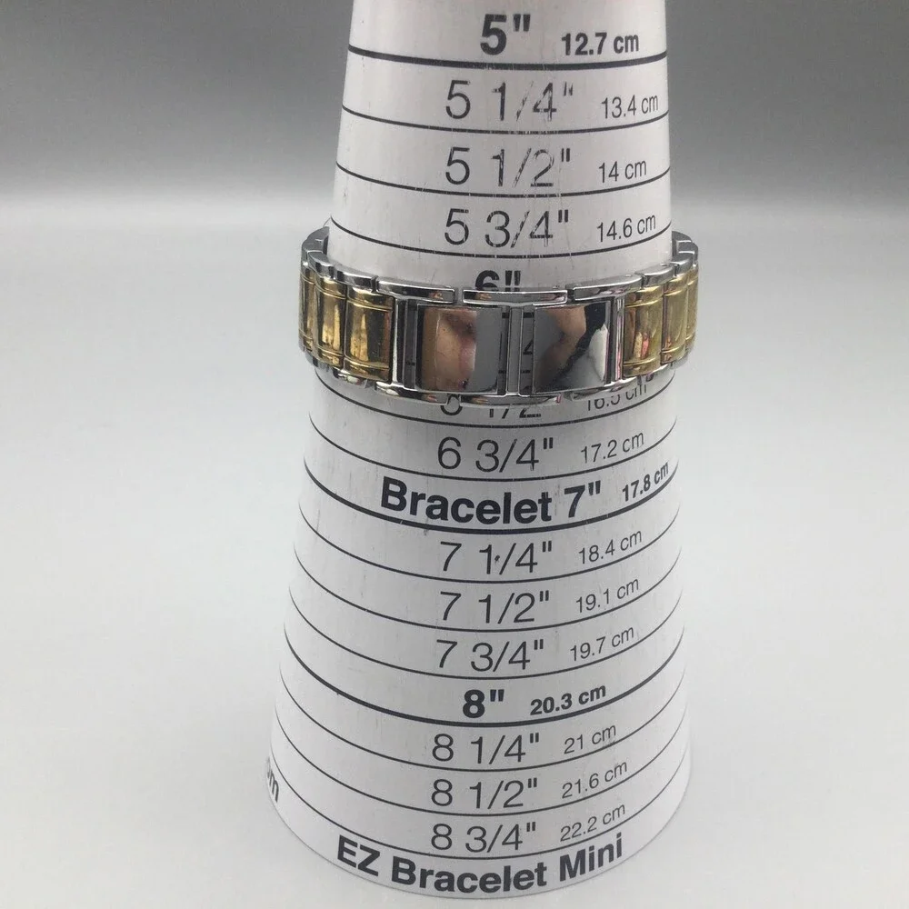 Armitron Now Womens Watch 34mm Two Tone Crystals Day Date New Battery 6.5